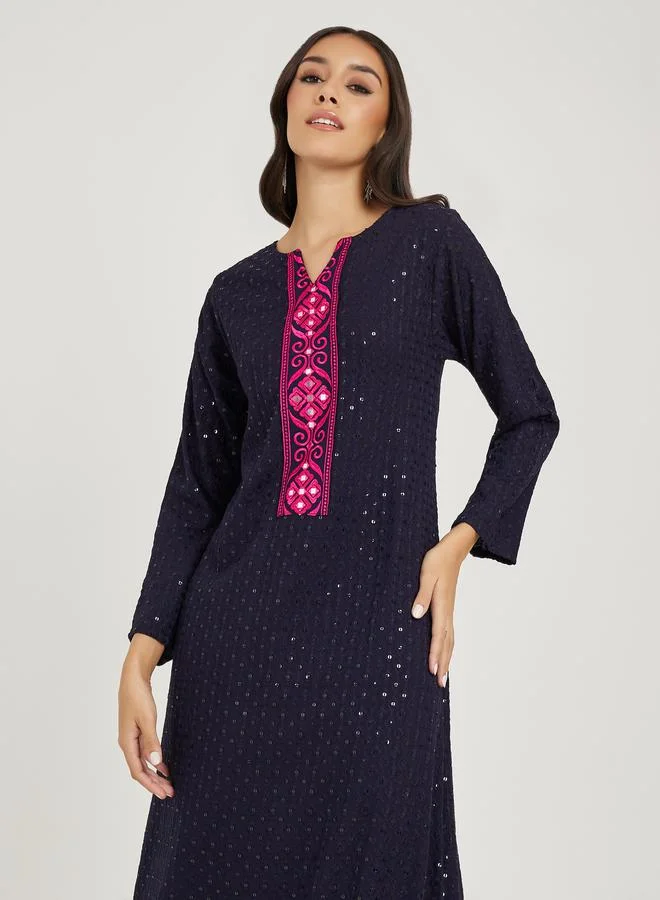 Maxim Creation Embroidery Detail Kaftan with Mirror Work by Styli