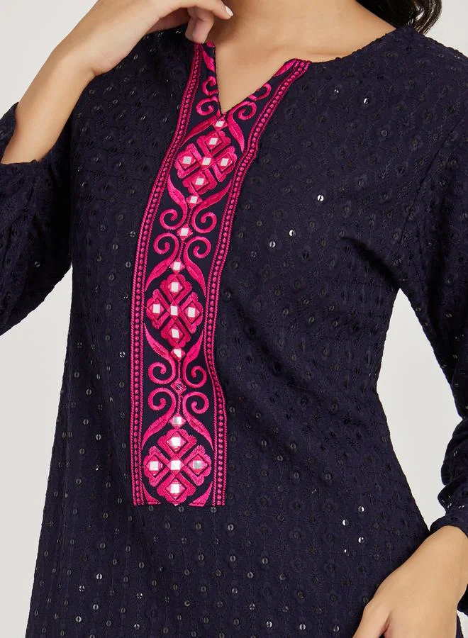 Maxim Creation Embroidery Detail Kaftan with Mirror Work by Styli
