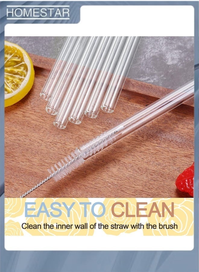 HOMESTAR Reusable Glass Drinking Straws, Clear Bent Borosilicate Glass Straw Set of 4 with Cleaning Brush, Heat Resistant Shatterproof Straws for Smoothies, Iced Coffee, Juice, Cocktails, Eco-Friendly - Image 3
