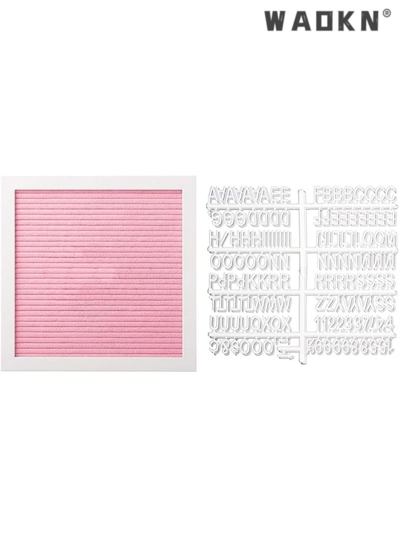 WAOKN Classic Wooden Letterboard, Baby Keepsake Photo Prop, Pink Felt Letterboard Keepsake For Milestones, Baby Girl Nursery Decor, Baby Announcement Prop, 294 Letters  - Image 2
