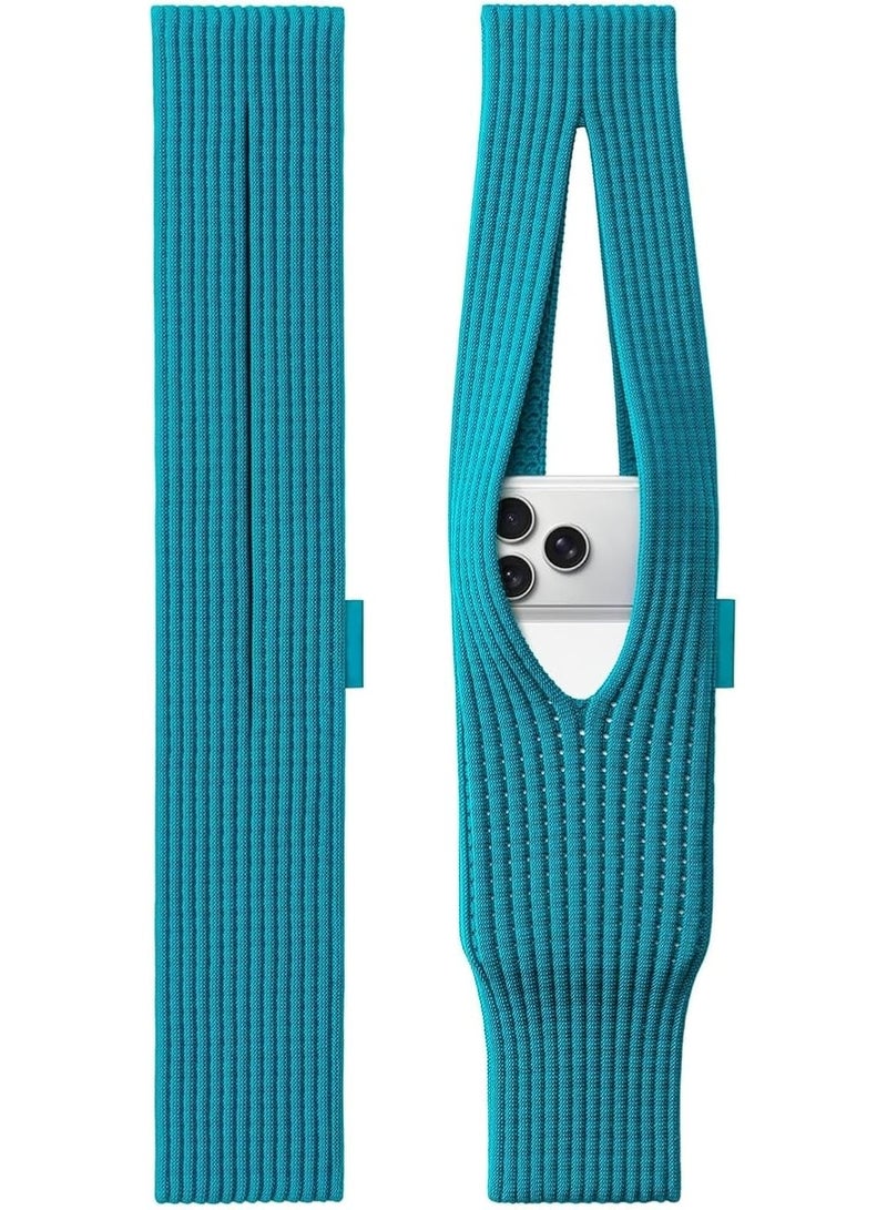 Muzz حقيبة هاتف مرنة عالية المرونة مصنوعة من النسيج الناعم للآيفون وجميع الهواتف الذكية (طول 40 سم، طائر الطاووس) - Image 1