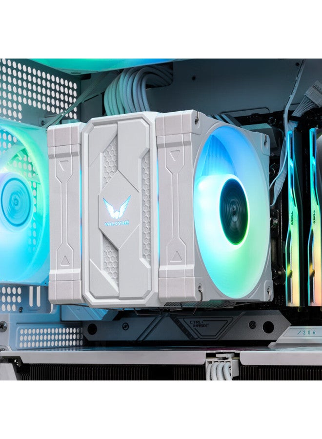 Valkyrie Cl125 White Vk Cpu Air Cooler, Anti-gravity 6 Heat Pipes Pure Copper Base, Supports Lga1700 Am5 Argb Lighting Effects - Image 3