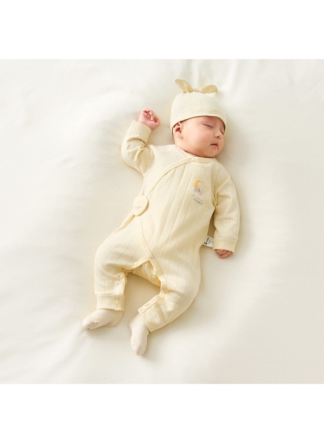 Tongtai Baby Romper Spring And Autumn Pure Cotton Newborn Crawling Suit Infant Butterfly Romper Monk Suit Jacquard - Image 3