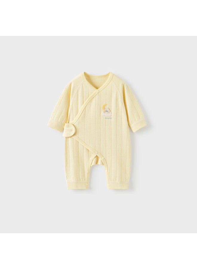 Tongtai Baby Romper Spring And Autumn Pure Cotton Newborn Crawling Suit Infant Butterfly Romper Monk Suit Jacquard - Image 2