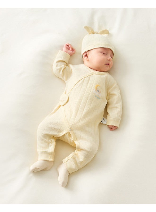 Tongtai Baby Romper Spring And Autumn Pure Cotton Newborn Crawling Suit Infant Butterfly Romper Monk Suit Jacquard - Image 1