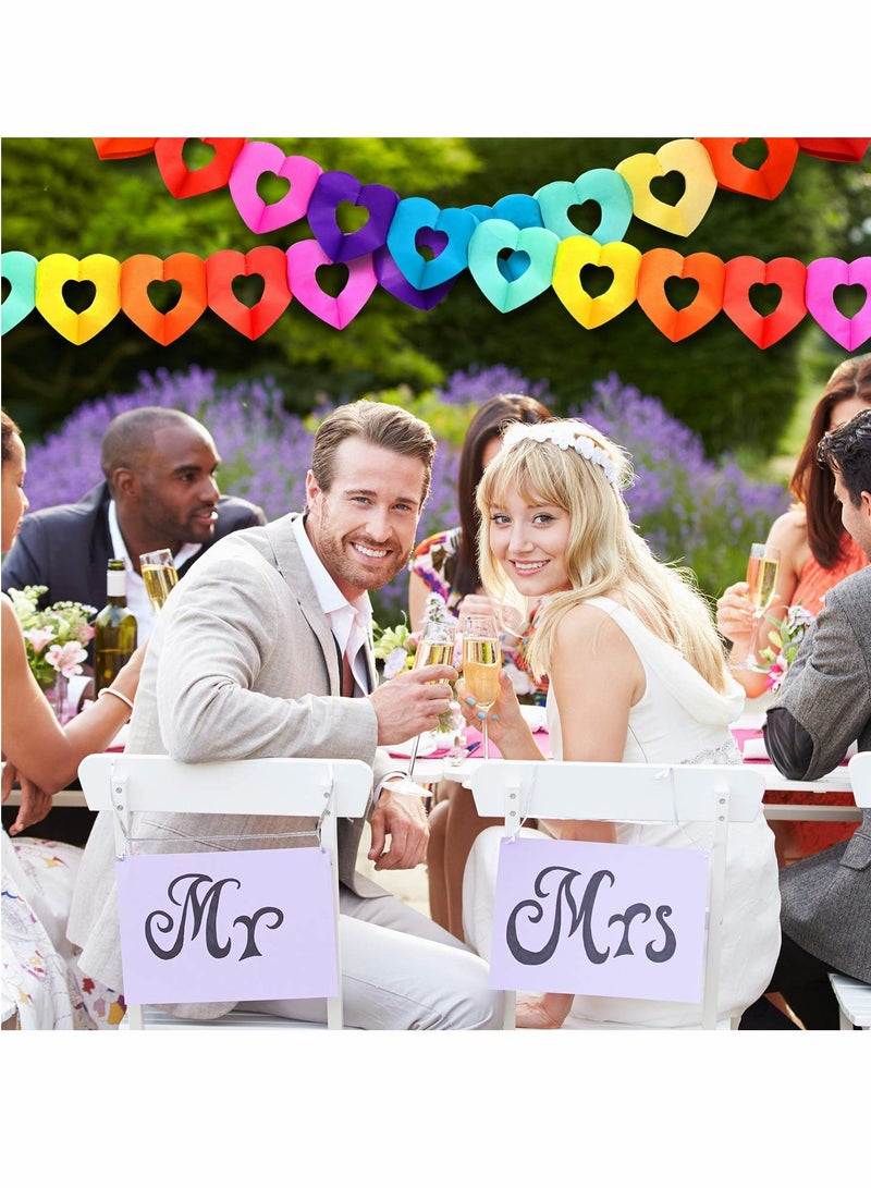 SYOSI Colorful Party Paper, 6 Pcs 60 Feet Heart Shape Hanging Decorations for Birthday Party Wedding Decorations - Image 3