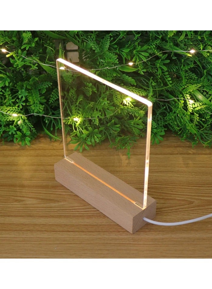 HEXABEX Acrylic Transparent Note Board LED Night Light USB Plug-in Message Board Light with Pen Erasable Writing Board  - Image 4
