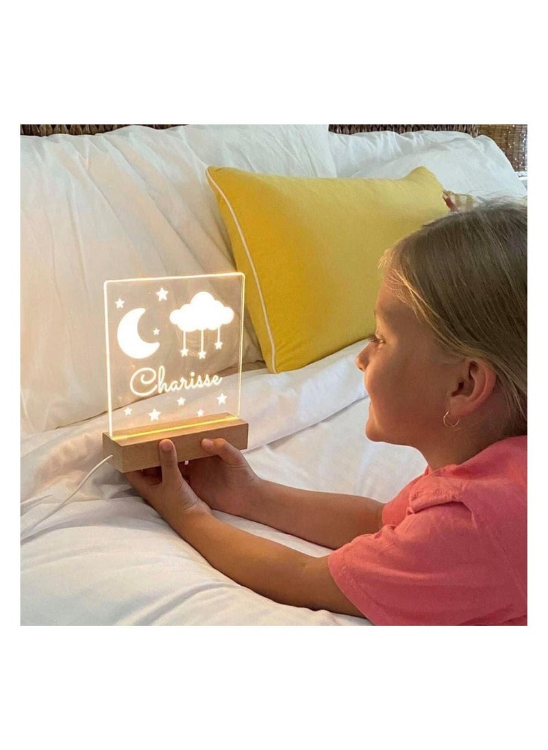 HEXABEX Acrylic Transparent Note Board LED Night Light USB Plug-in Message Board Light with Pen Erasable Writing Board  - Image 2