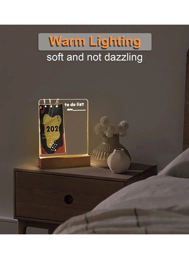 HEXABEX Acrylic Transparent Note Board LED Night Light USB Plug-in Message Board Light with Pen Erasable Writing Board  - Image 4