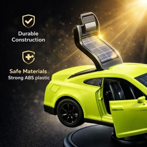 YOURKARTS.COM Car Dashboard Decoration 13cm Movable Spinning Car Ornament | Rotating PVC Showpiece for Tabletop or Car Interior Styling | Unique Gift Item for All Ages (Green) - Image 5
