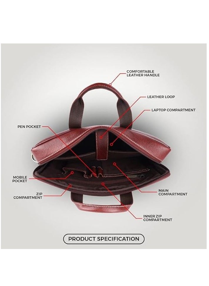 HAMMONDS FLYCATCHER - Leather Office Messenger Laptop Bag LB105BR Fits 14 Inch Laptop - Image 1