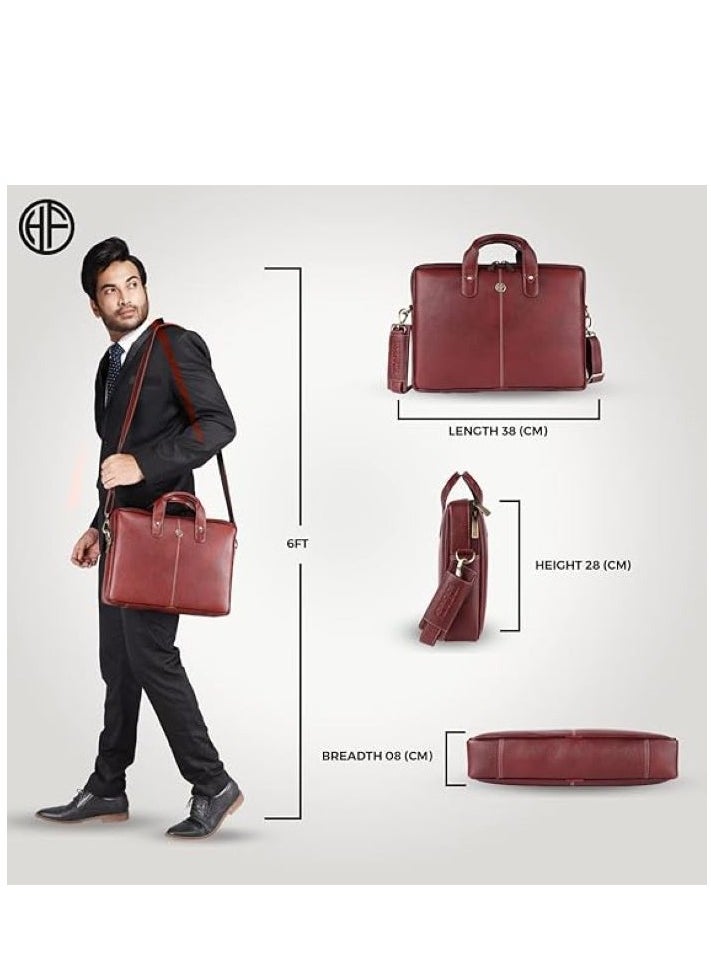 HAMMONDS FLYCATCHER - Leather Office Messenger Laptop Bag LB105BR Fits 14 Inch Laptop - Image 1