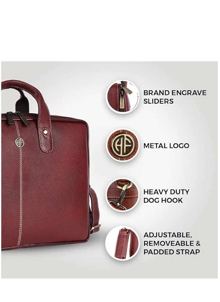 HAMMONDS FLYCATCHER - Leather Office Messenger Laptop Bag LB105BR Fits 14 Inch Laptop - Image 1