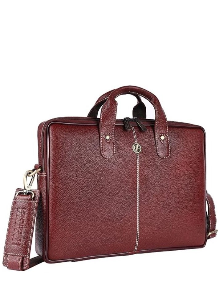 HAMMONDS FLYCATCHER - Leather Office Messenger Laptop Bag LB105BR Fits 14 Inch Laptop - Image 1