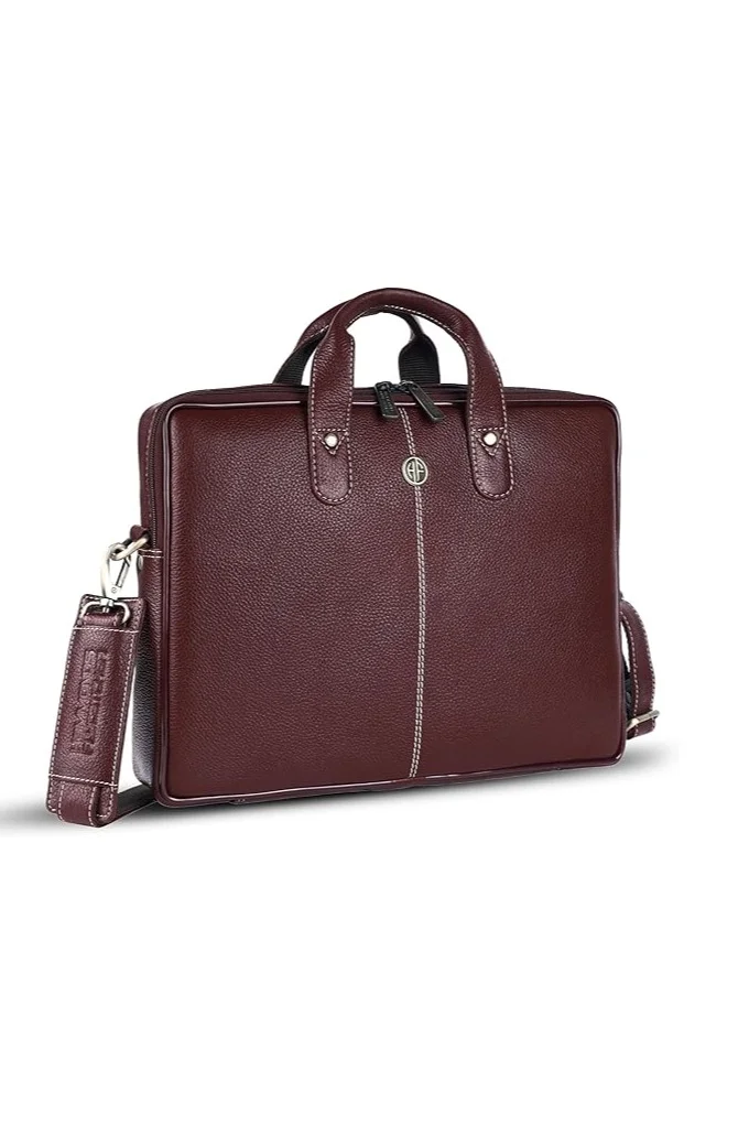 HAMMONDS FLYCATCHER Leather Office Messenger Laptop Bag LB105BR Fits 14 Inch Laptop