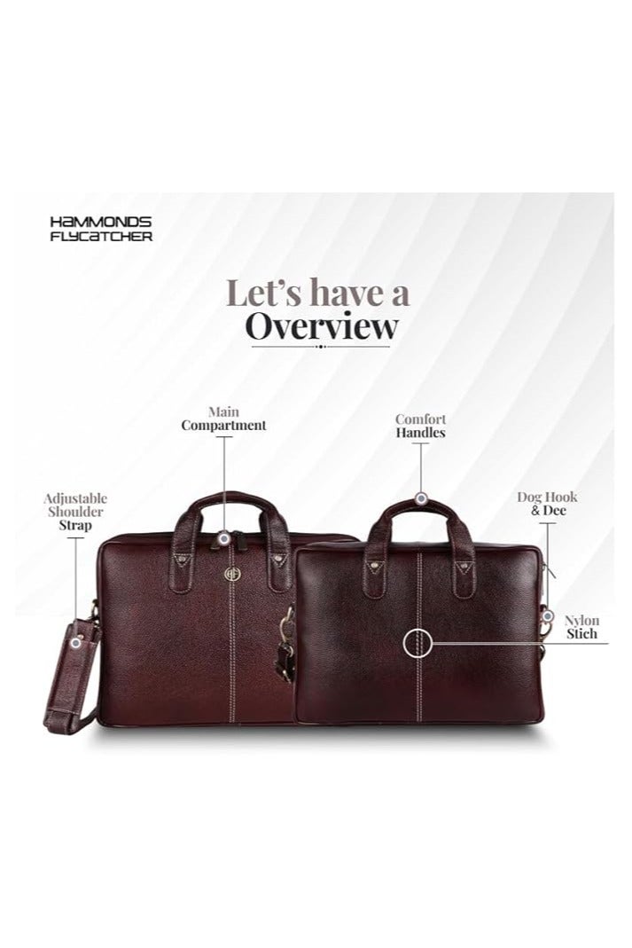  هاموندز فلاي كاتشر حقيبة رسول جلدية للمكتب واللابتوب تناسب لابتوب  بوصة - Image 3