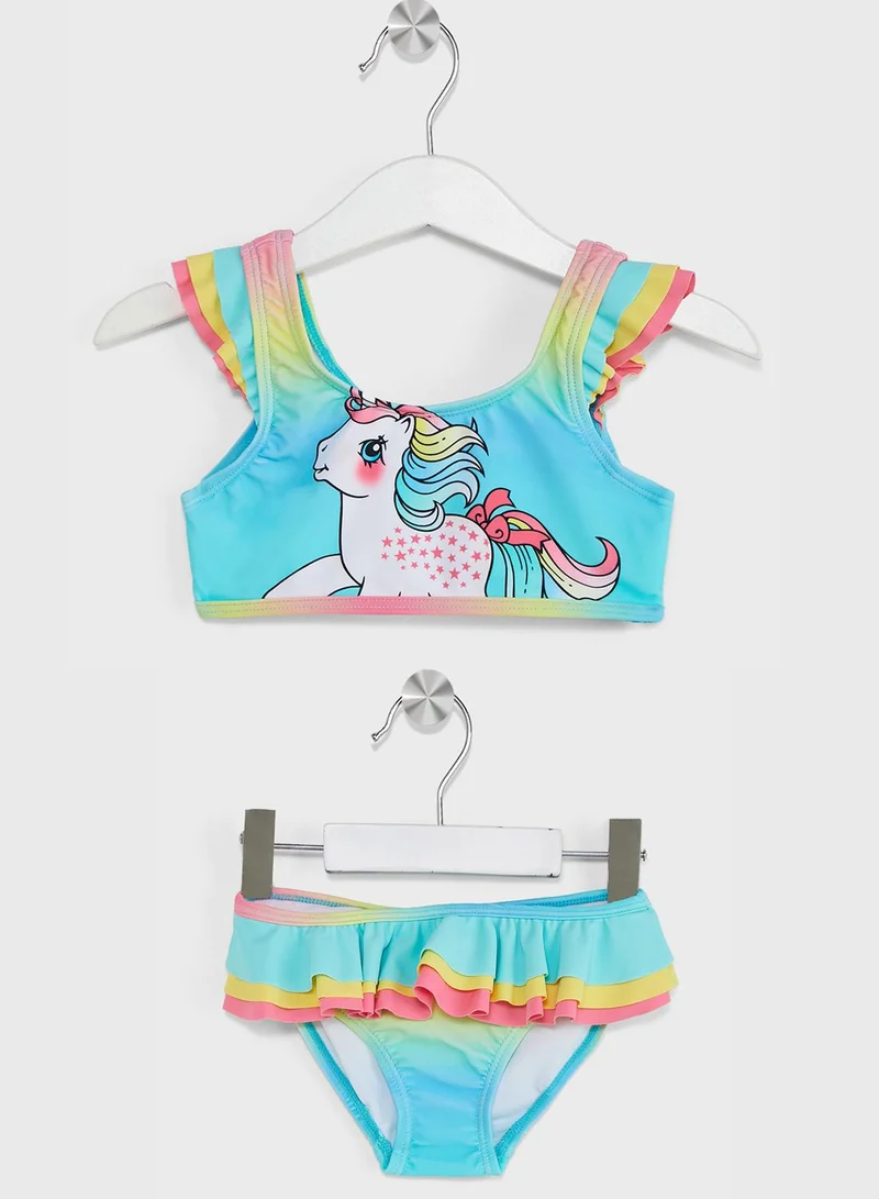 NAME IT Kids Unicorn Print Bikini Set