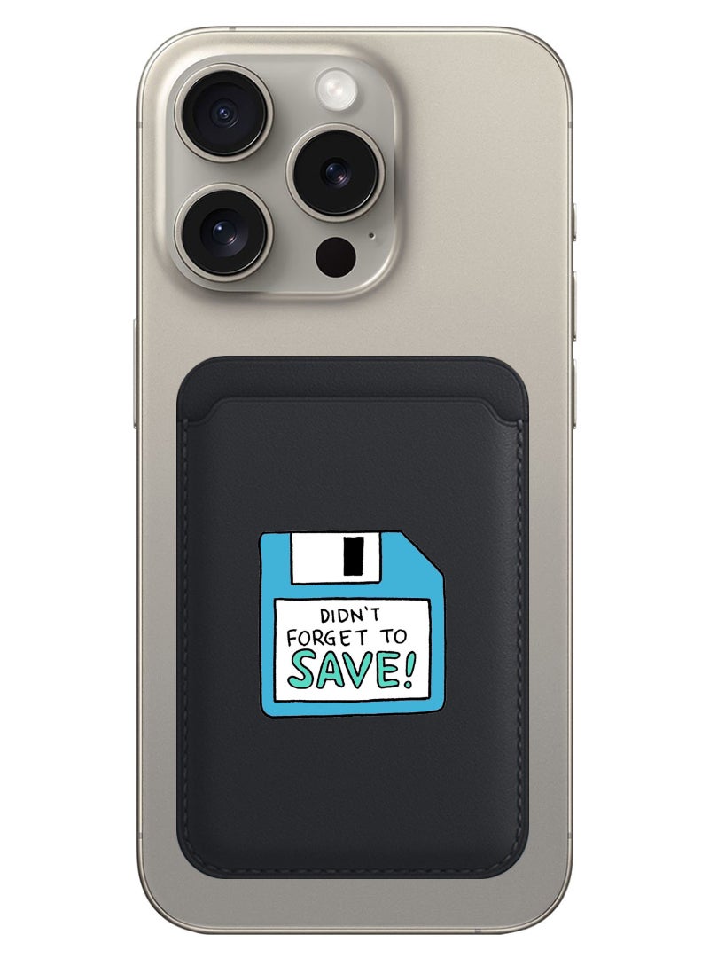 Theodor Magnetic Wallet, Compatible with MagSafe Wallet, for iPhone Wallet, for iPhone 16/15/14/13/12 Series, Not for iPhone 13/12 mini, 3 Card Holder, Vegan Leather, Black - Forget to save - Image 1