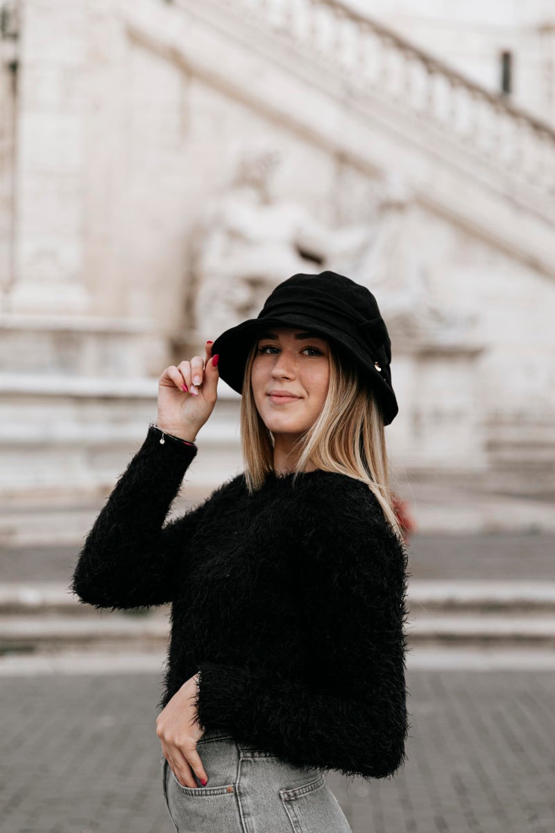 Comhats Womens 1920 Vintage Fedora Bowler Cloche Bucket Church Derby Party Hat Fall Winter Floppy Ladies Black - Image 3