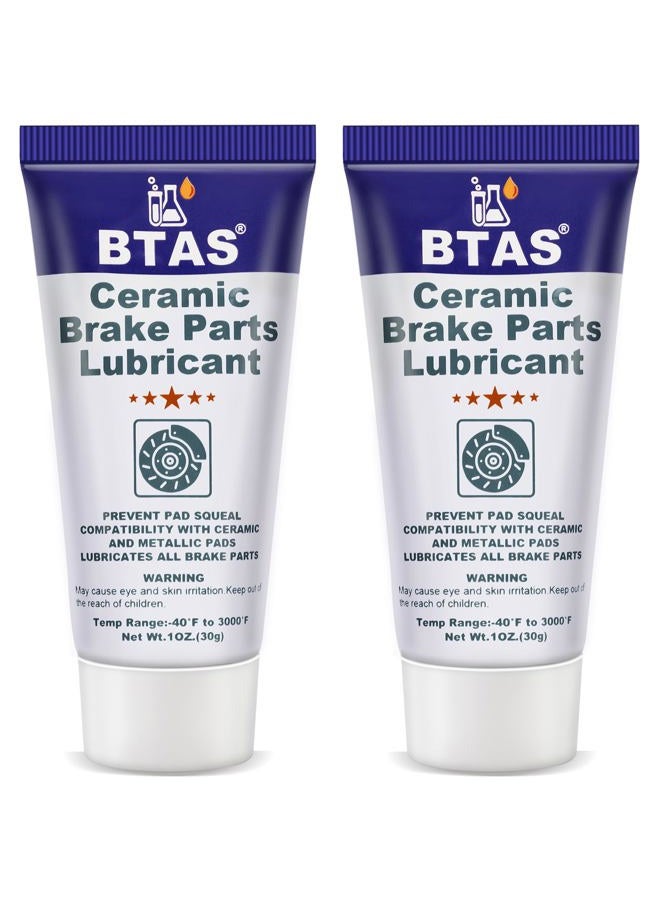 BTAS Brake Anti Seize&Squeal Synthetic Ceramic Grease 1 oz 2 Pcs,Caliper Pad Pin Parts Assembly Lubricant,High Temp Anti Seize Moisture Rust and Corrosion Resistant for Automotive - Image 1
