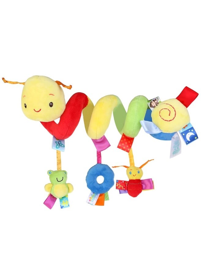 Uonlytech Baby Crib Hanging Rattles Toys, Car Seat Toy Hanging Rattles Spiral Stroller Crib Cot Toy Spiral Toy Pram Hanging for Babies Boys and Girls - Image 1