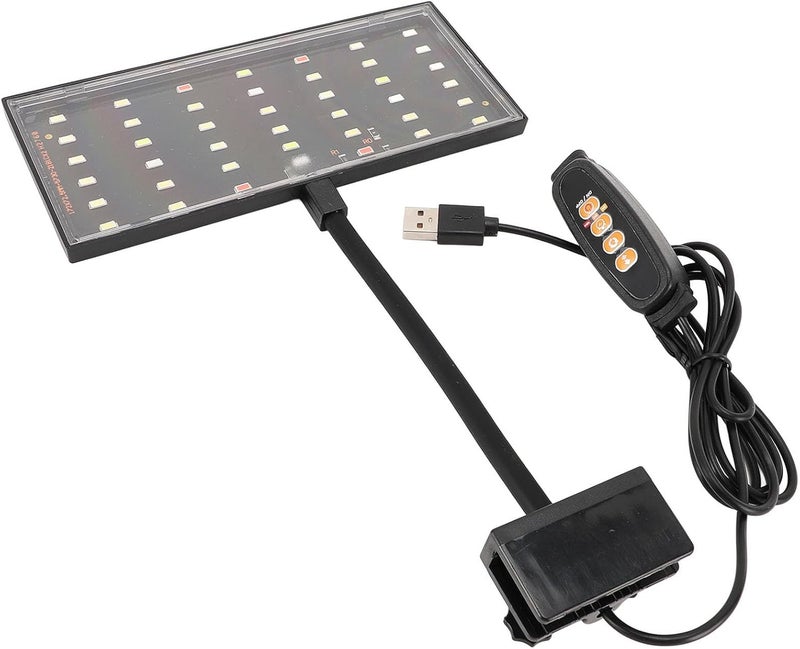 Dpofirs LED Clamp Light for Aquariums | USB Powered Dimmable Fish Tank Light with 10 Brightness Levels & Timer - Image 3