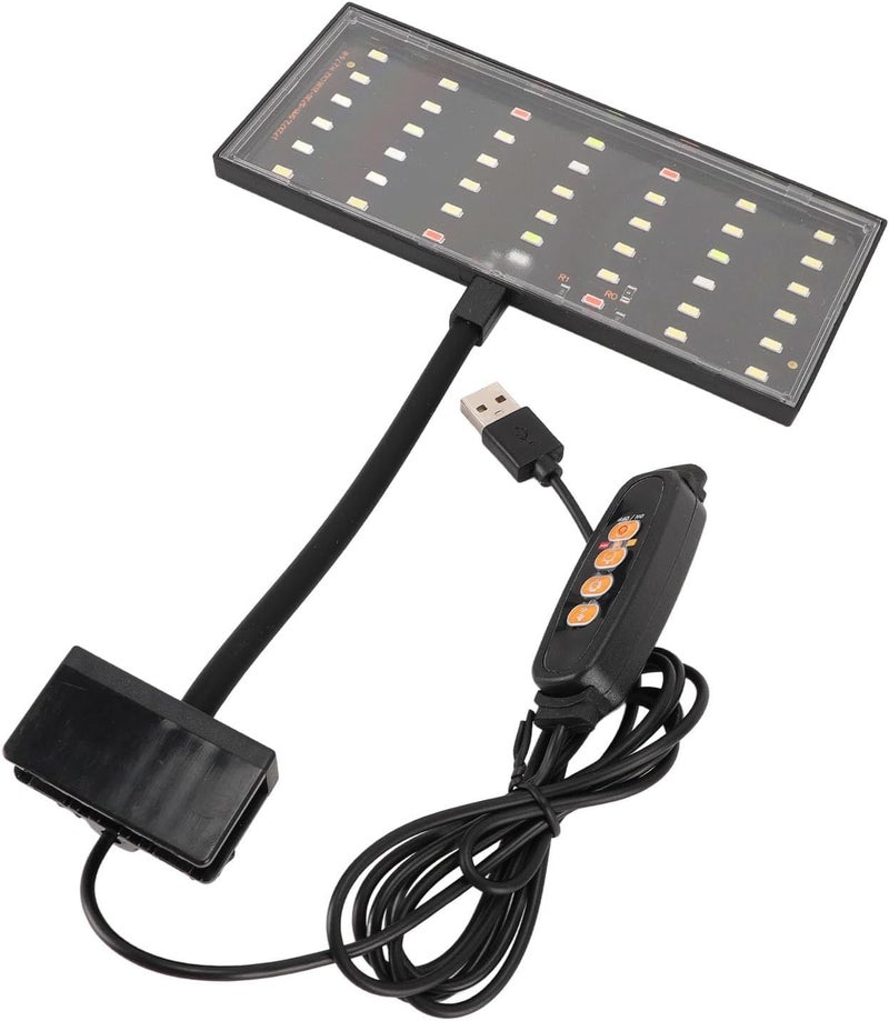 Dpofirs LED Clamp Light for Aquariums | USB Powered Dimmable Fish Tank Light with 10 Brightness Levels & Timer - Image 4