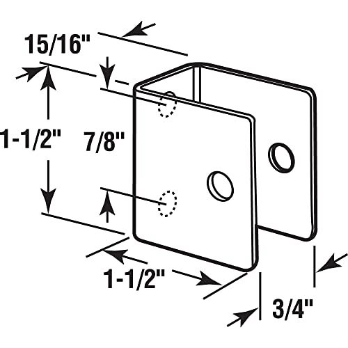 Prime-Line Sentry Supply 656-8196 U-bracket, For 3/4 In. Panels, Stainless Steel Construction, Satin Finish (Single Pack) - Image 2
