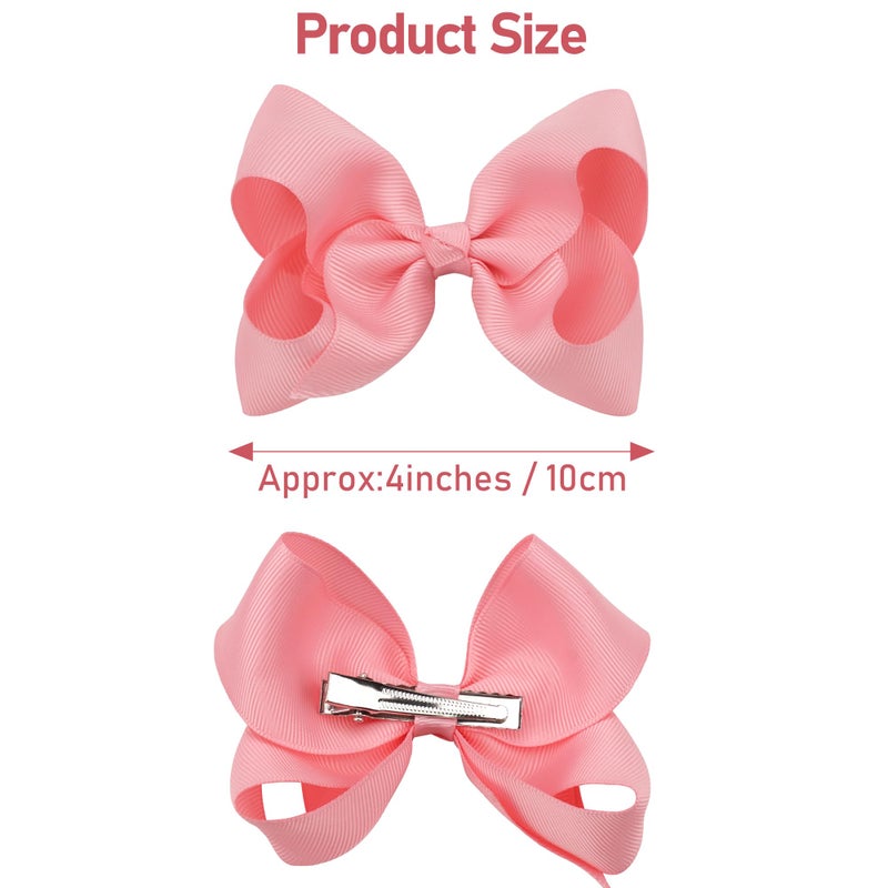 JOYOYO 40Pcs 4.5" Hair Bows Alligator Clips, Grosgrain Ribbon Girls Bows Clips Barrettes Hair Accessories for Baby Girls Toddlers Kids Teens (4.5inch,20 Colors in Pairs) - Image 2