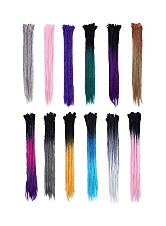 إسكدنيا مجموعة وصلات شعر مجدولة مكوّنة من 5 قطع أخضر/أسود 24بوصة - Image 1