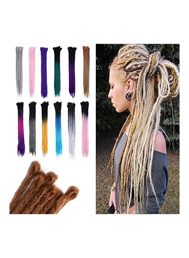 إسكدنيا مجموعة وصلات شعر مجدولة مكوّنة من 5 قطع أخضر/أسود 24بوصة - Image 2