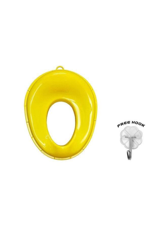 Techhark Baby Potty Training Toilet Seat For Boys And Girls Kids Nonslip With Splash Guard Fits Round & Oval Toilets Free Includes Storage Hook (Yellow)  - Image 3