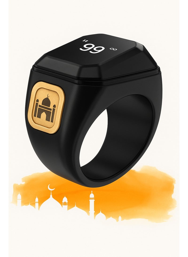 بستوش خاتم الذكر الذكي 20 مم - عداد تسبيح رقمي مع شاشة OLED، تطبيق بلوتوث، تنبيهات اهتزاز، متتبع الخطوات - Image 1