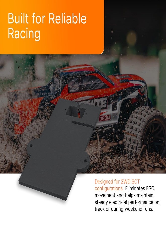 splash n color حامل وحدة التحكم الإلكترونية SplashNColor متوافق مع Traxxas Slash 2WD SCT - يناسب الهيكل القياسي وهيكل LCG | منصة آمنة لوحدة التحكم بالسرعة | دعم إلكترونيات سيارات التحكم عن بعد القصيرة - Image 4