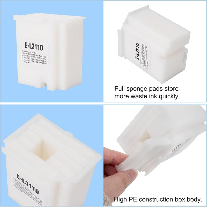 imtfzct 4pcs Waste Ink Pad Replacement Compatible for Epson Ecotank ET-2800 ET-2803 ET-2400 ET-2720 ET-4700 ET-2711 ET-4800 L3110 L3250 L3150 L3210 etc. Printers, Maintenance Box with Absorbent Sponge - Image 5