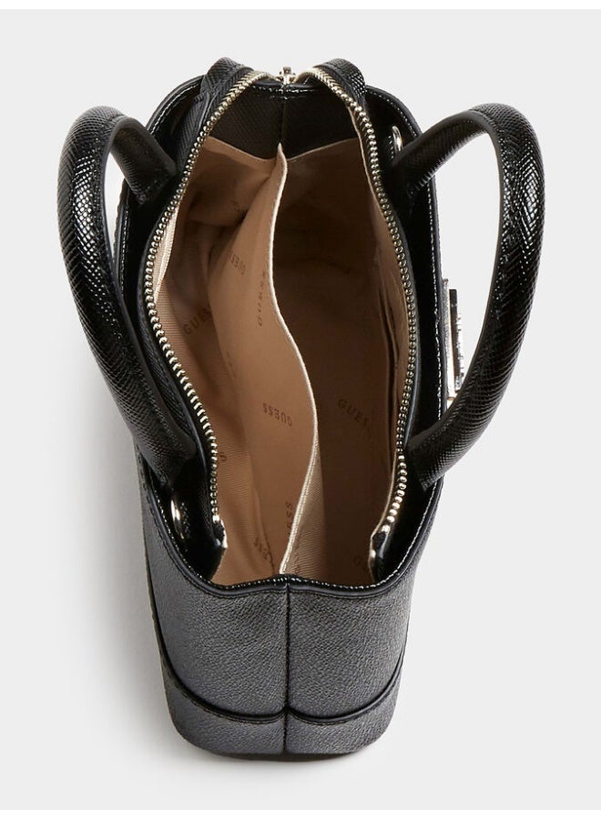 GUESS CORDELIA Bag with 4G logo print - Black - Image 3