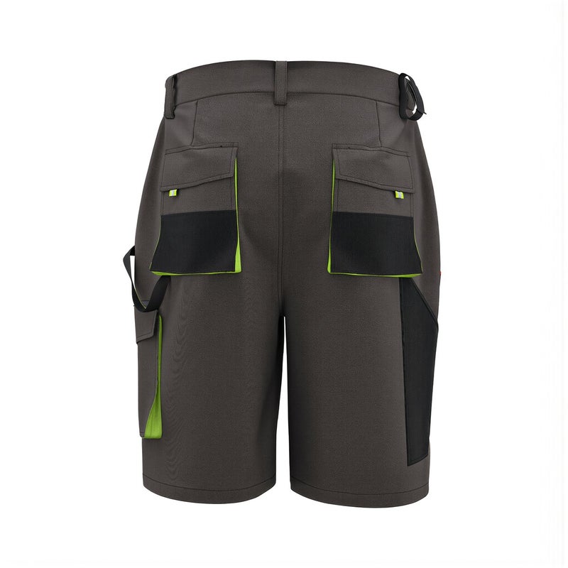 شورت عمل للرجال 100% بوليستر متعدد الجيوب للبناء مقاس S أحمر أسود - Image 5