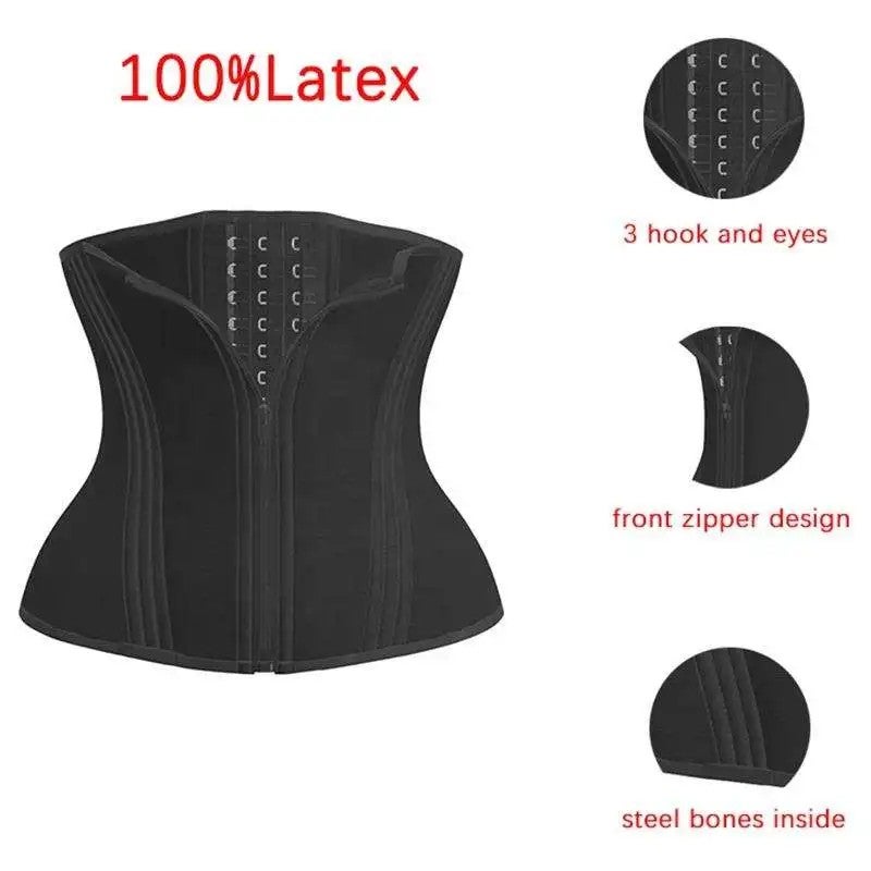 Bluejw Latex Waist Cincher Trimmer - 3 Rows Hook Tummy Control Shapewear - Colombian Fajas Moldeadora Corset Waist Trainer for Women - Image 1