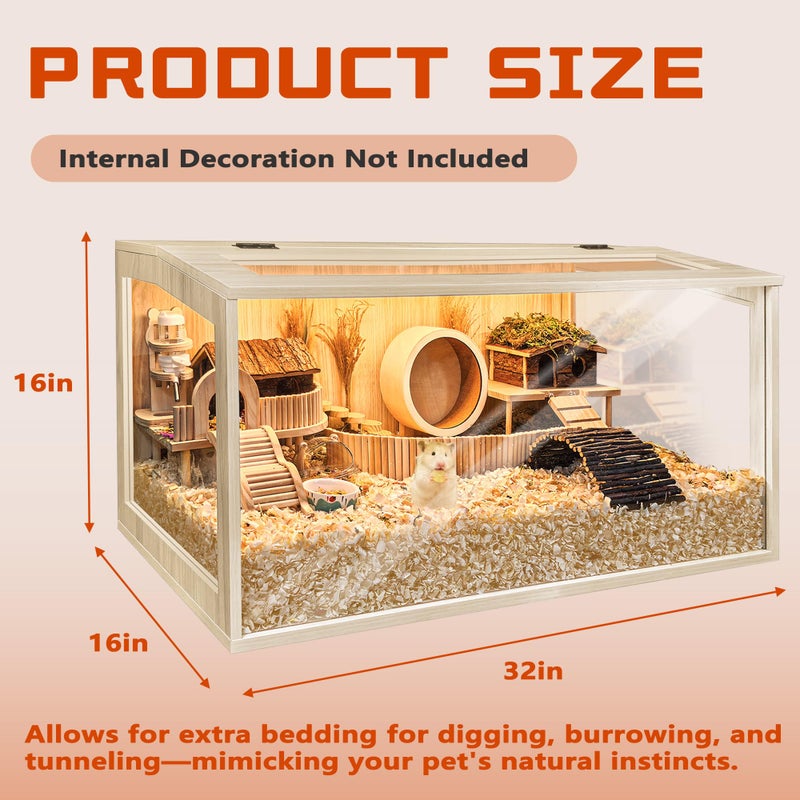 PROLEE Hamster Cage Chewproof, Large Hamster Cages and Habitats, Openable Top with Acrylic Sheets, Solid Built - Image 3