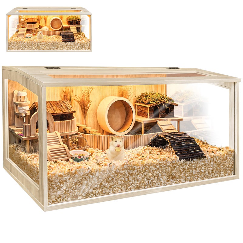 PROLEE Hamster Cage Chewproof, Large Hamster Cages and Habitats, Openable Top with Acrylic Sheets, Solid Built - Image 1