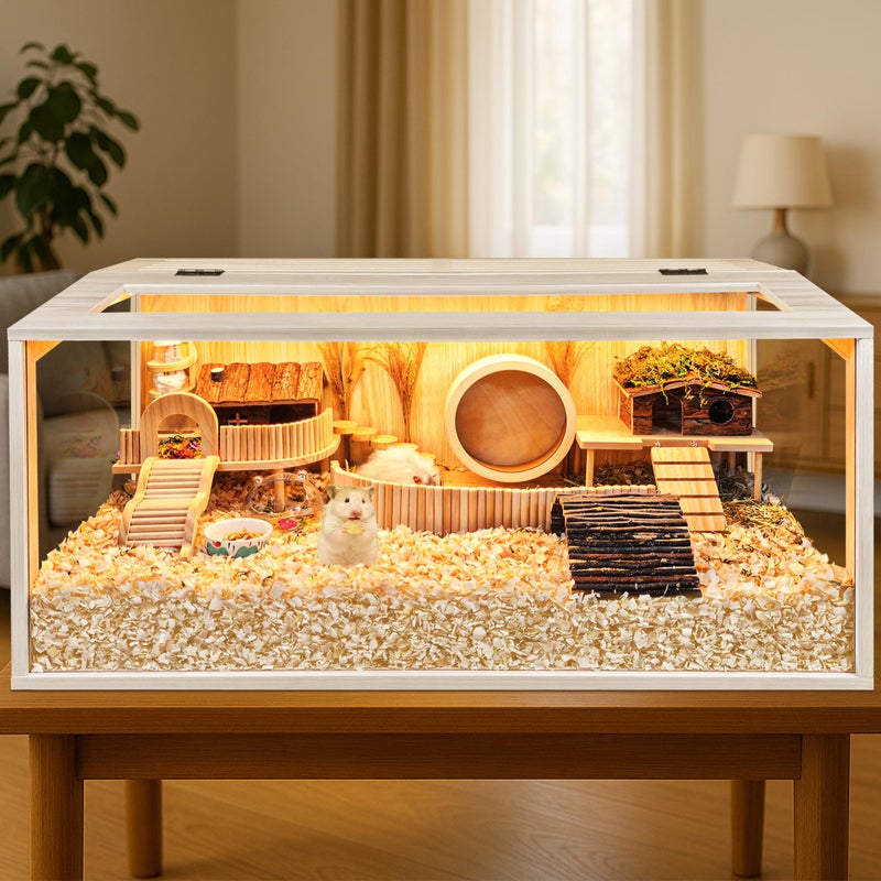 PROLEE Hamster Cage Chewproof, Large Hamster Cages and Habitats, Openable Top with Acrylic Sheets, Solid Built - Image 2