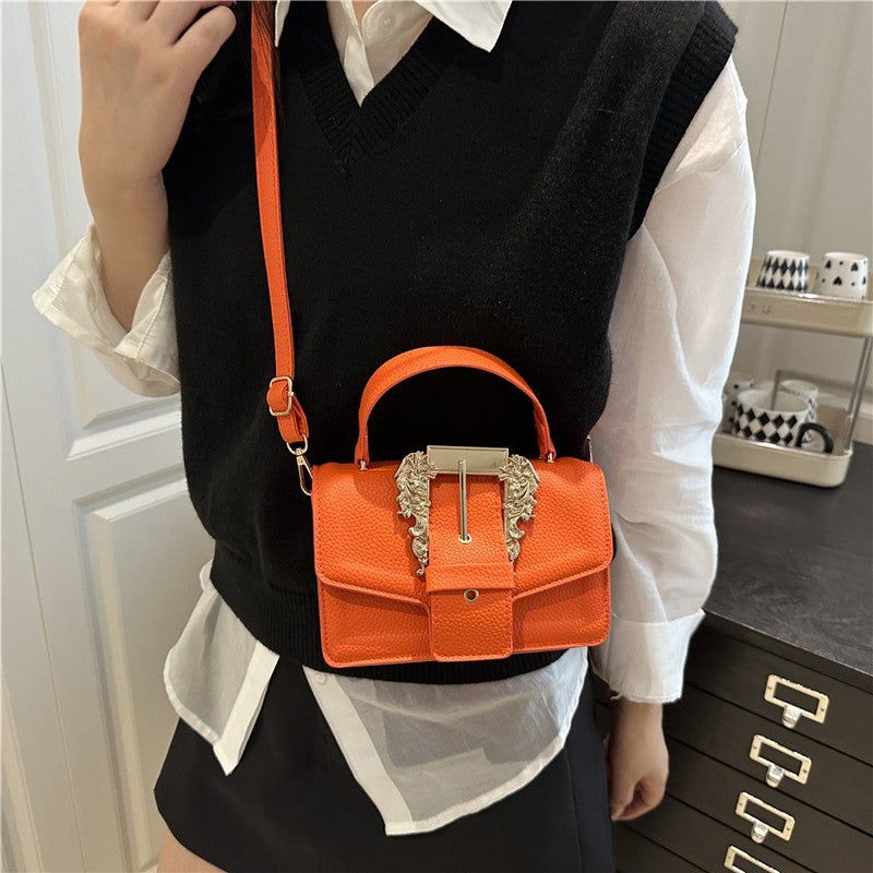 New Style Temperament New Lock Portable Small Square Bag Texture Women'S Bag New Autumn Shoulder Crossbody Bag No White - Image 4