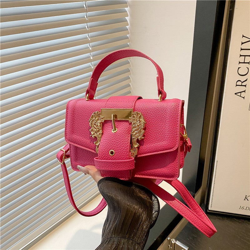 New Style Temperament New Lock Portable Small Square Bag Texture Women'S Bag New Autumn Shoulder Crossbody Bag No White - Image 1