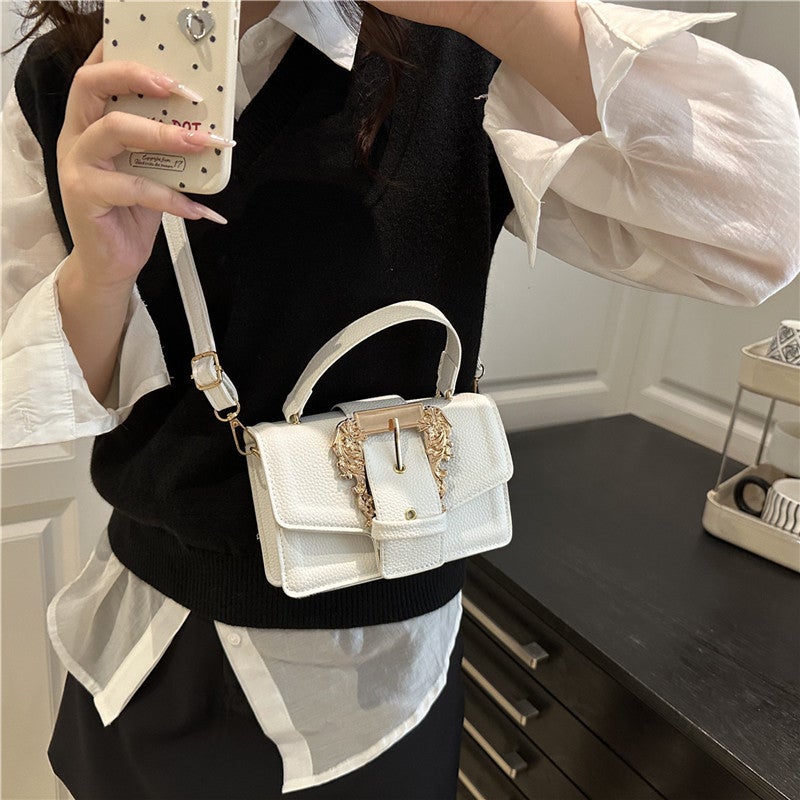 New Style Temperament New Lock Portable Small Square Bag Texture Women'S Bag New Autumn Shoulder Crossbody Bag No White - Image 5