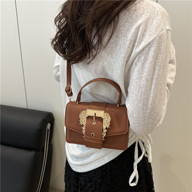 New Style Temperament New Lock Portable Small Square Bag Texture Women'S Bag New Autumn Shoulder Crossbody Bag No White - Image 3
