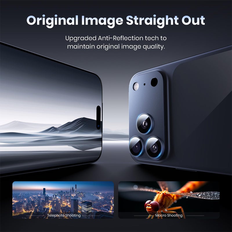 Hoerrye for iPhone 17 Pro Max Camera Lens Protector - [12FT Shatterproof Military Grade] [Strong Adsorption] 9H+ Tempered Glass Camera Screen Full Protective Cover Case Friendly,Deep Blue - Image 4