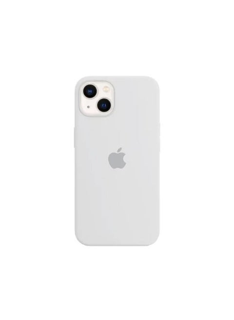 Liquid Silicone Case Protector Compatible with iPhone 14 (6.1 inch), Silky-Soft Touch Full Body Protection Shockproof Cover Case with Soft Microfiber Lining - White