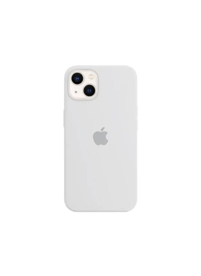 Liquid Silicone Case Protector Compatible with iPhone 14 (6.1 inch), Silky-Soft Touch Full Body Protection Shockproof Cover Case with Soft Microfiber Lining - White