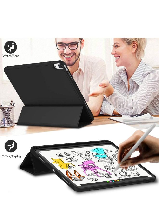 Protective Case for iPad Air 5th Generation 2022/iPad Air 4th Generation 2020 10.9 Inch with Pencil Holder, Support Touch ID and Auto Wake/Sleep, Trifold Stand Smart Case (Black)  - Image 3
