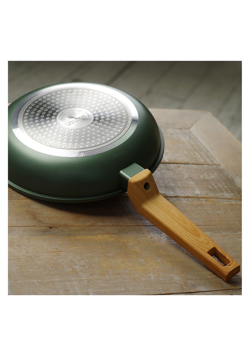 Fissman Frying Pan 28cm, Non-Stick  Aluminum TouchStone Ceramic Coating Frypan Olivi Series Bakelite Soft-Touch Coating Handle with Induction Compatible for all Cooktops  - Image 2